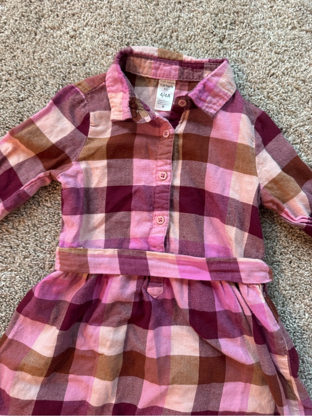 Girls Fall Clothing Lot Size 4T Plaid dress, quilted vest, fur vest, sweater - Picture 4 of 16